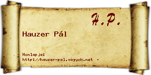 Hauzer Pál névjegykártya